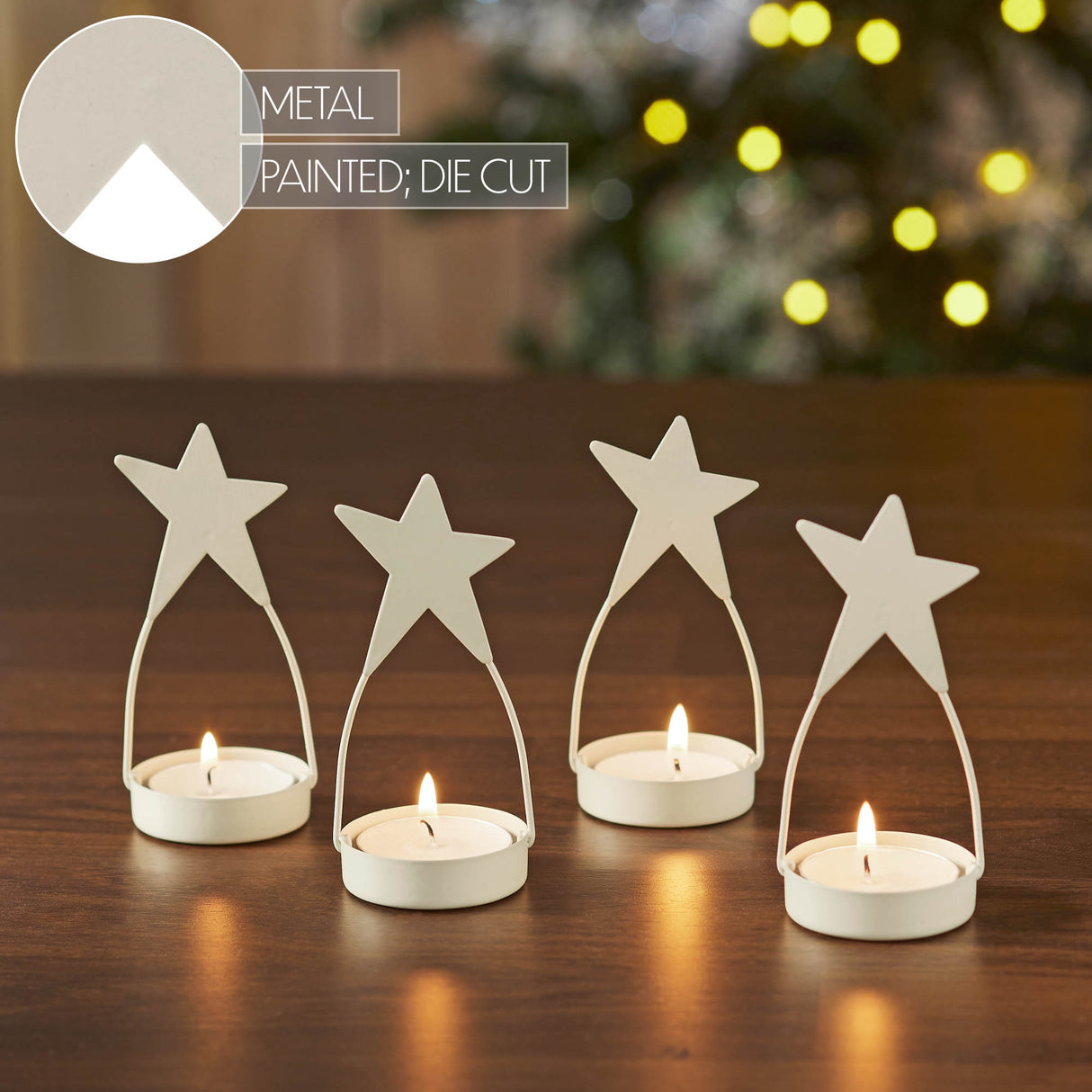 Metal Star Tealight Holder Set of 4