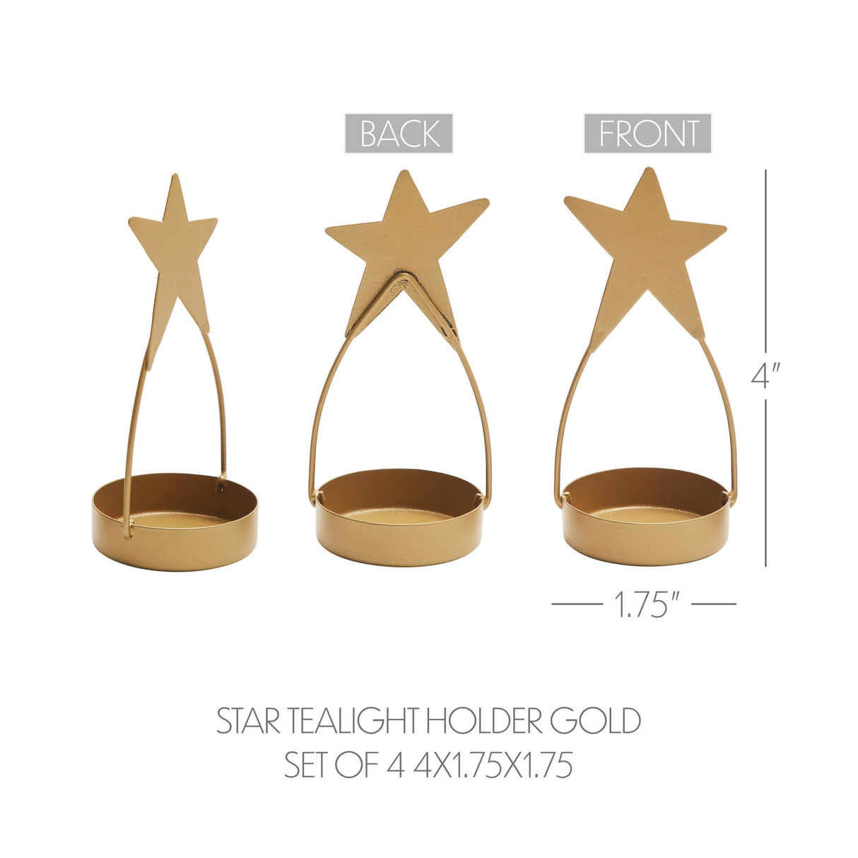 Metal Star Tealight Holder Set of 4