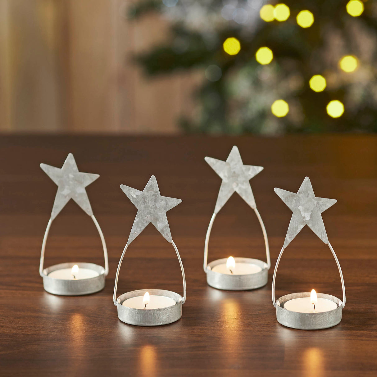 Metal Star Tealight Holder Set of 4
