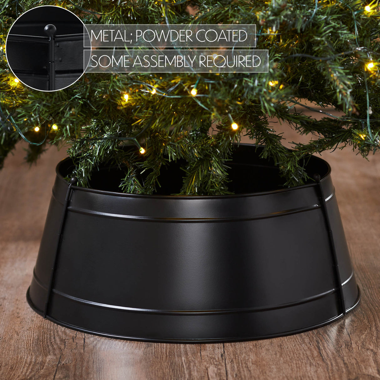 Christmas Tree Collar Metal Charcoal 8x20x20