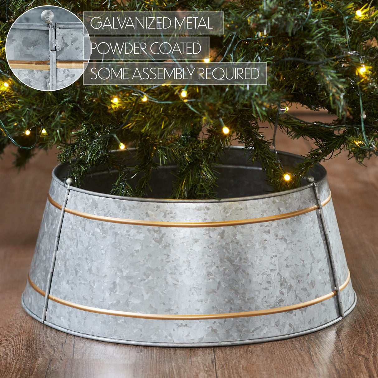 Christmas Tree Collar Metal Galvanized 8x20x20