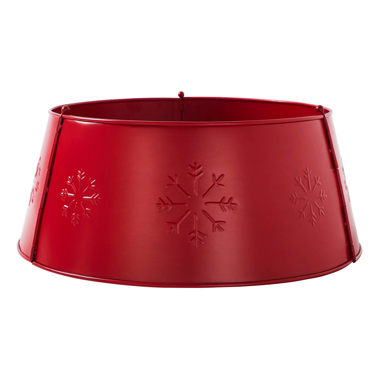 Snowflake Christmas Tree Collar Metal Barn Red 8x20x20