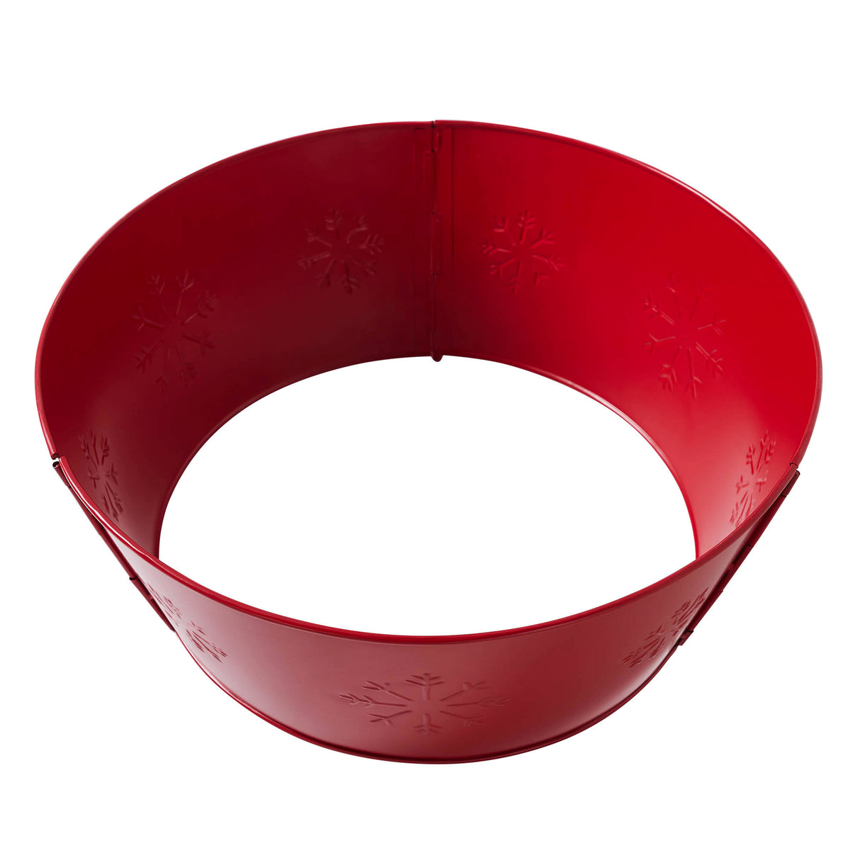 Snowflake Christmas Tree Collar Metal Barn Red 8x20x20