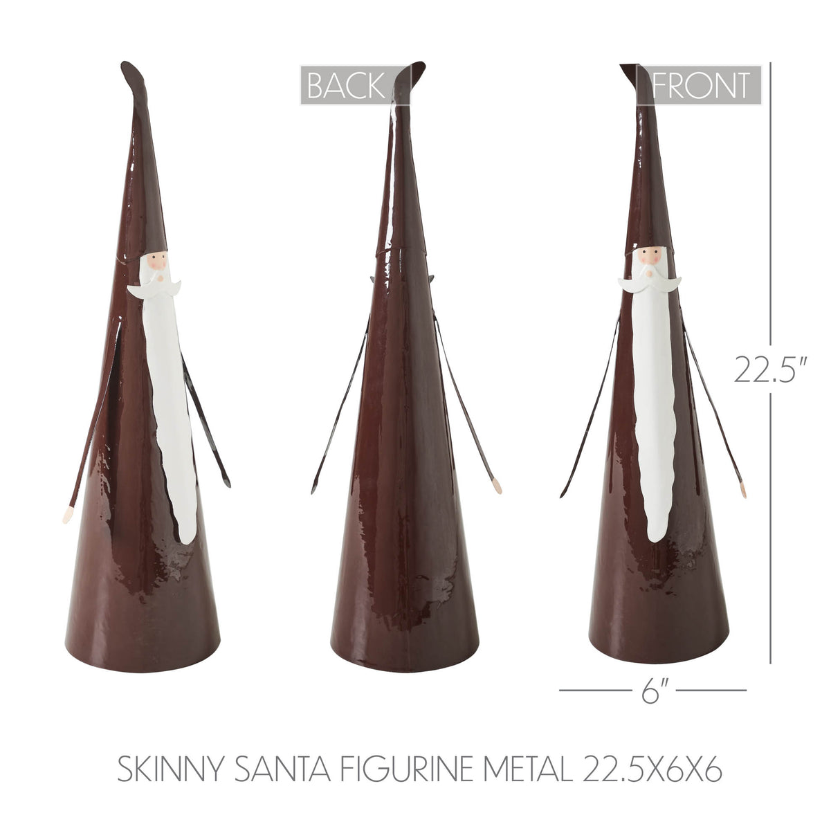 Skinny Santa Figurine Metal 22.5x6x6