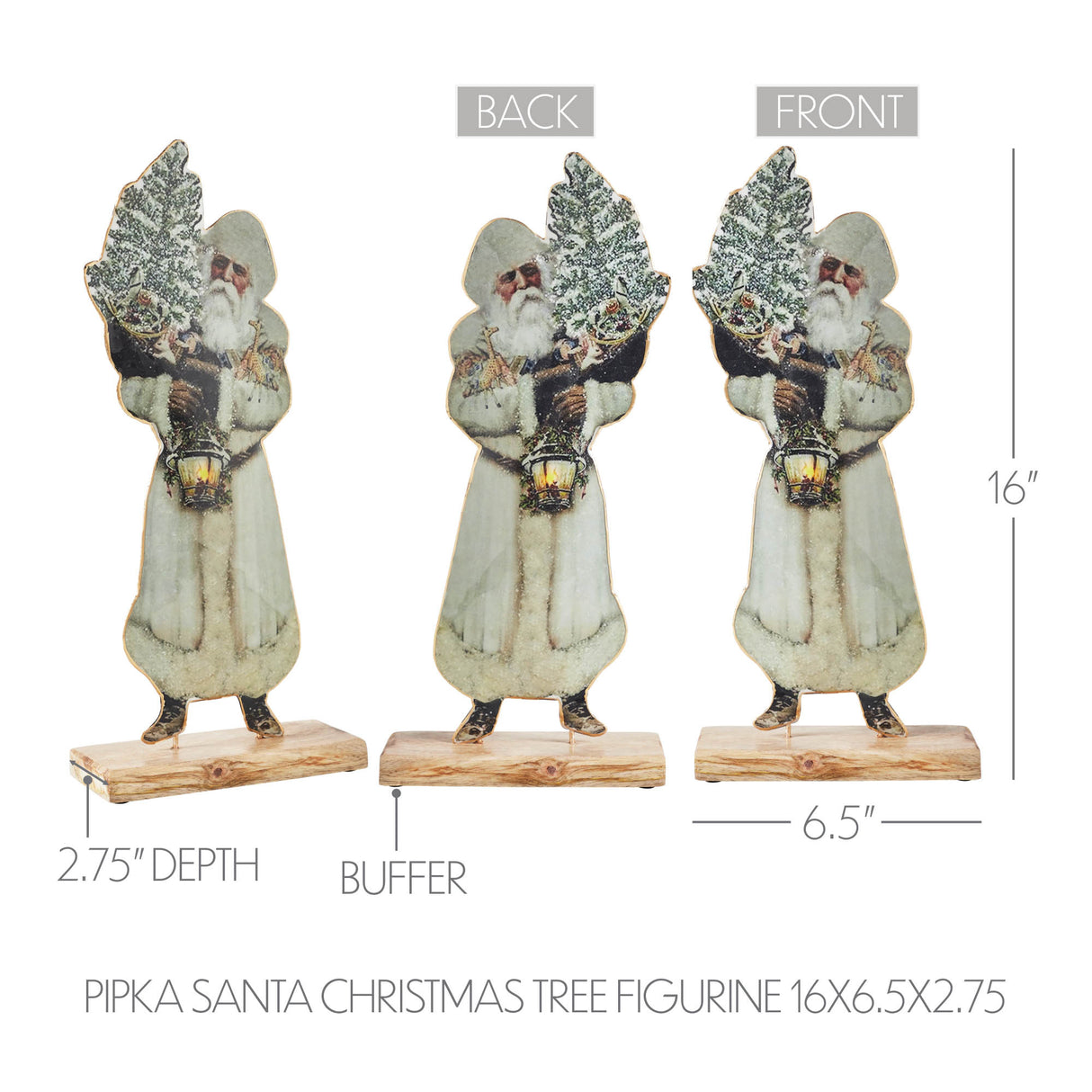Pipka Santa Christmas Tree Figurine 16x6.5x2.75
