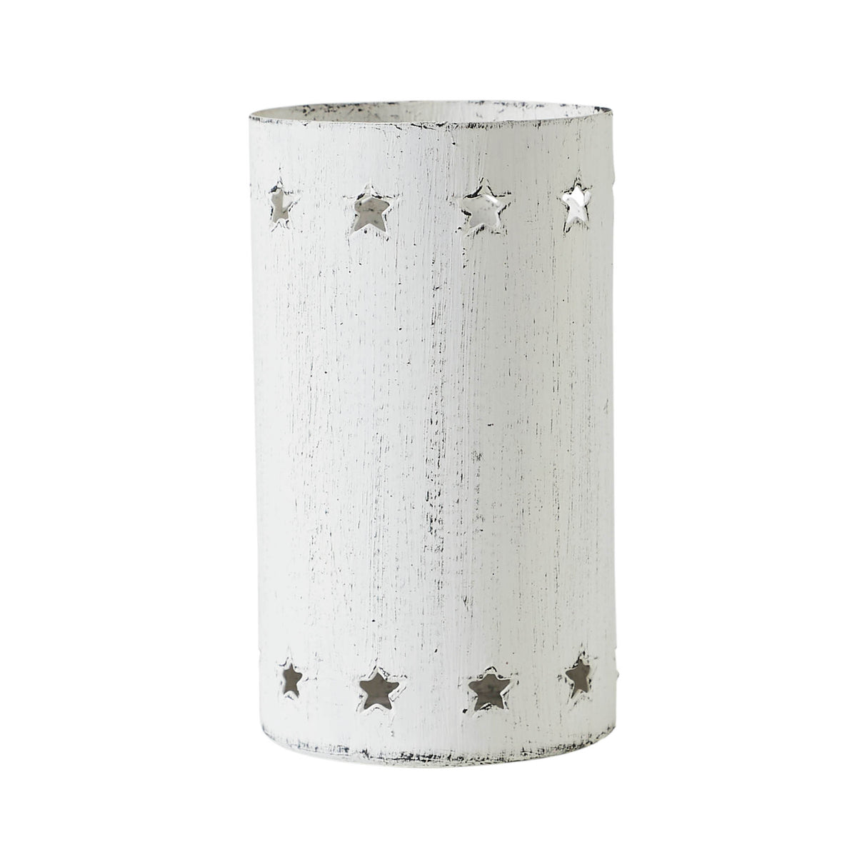 Metal Votive Candle Holder Stars White