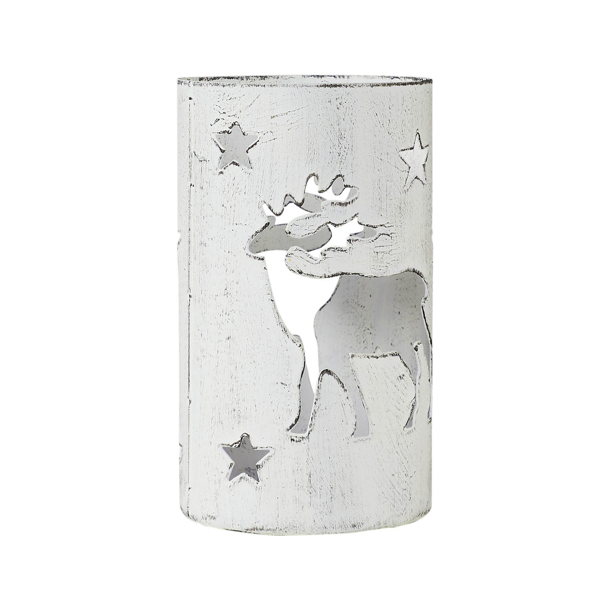 Votive Candle Holder Reindeer White 4.25x2.75x2.75