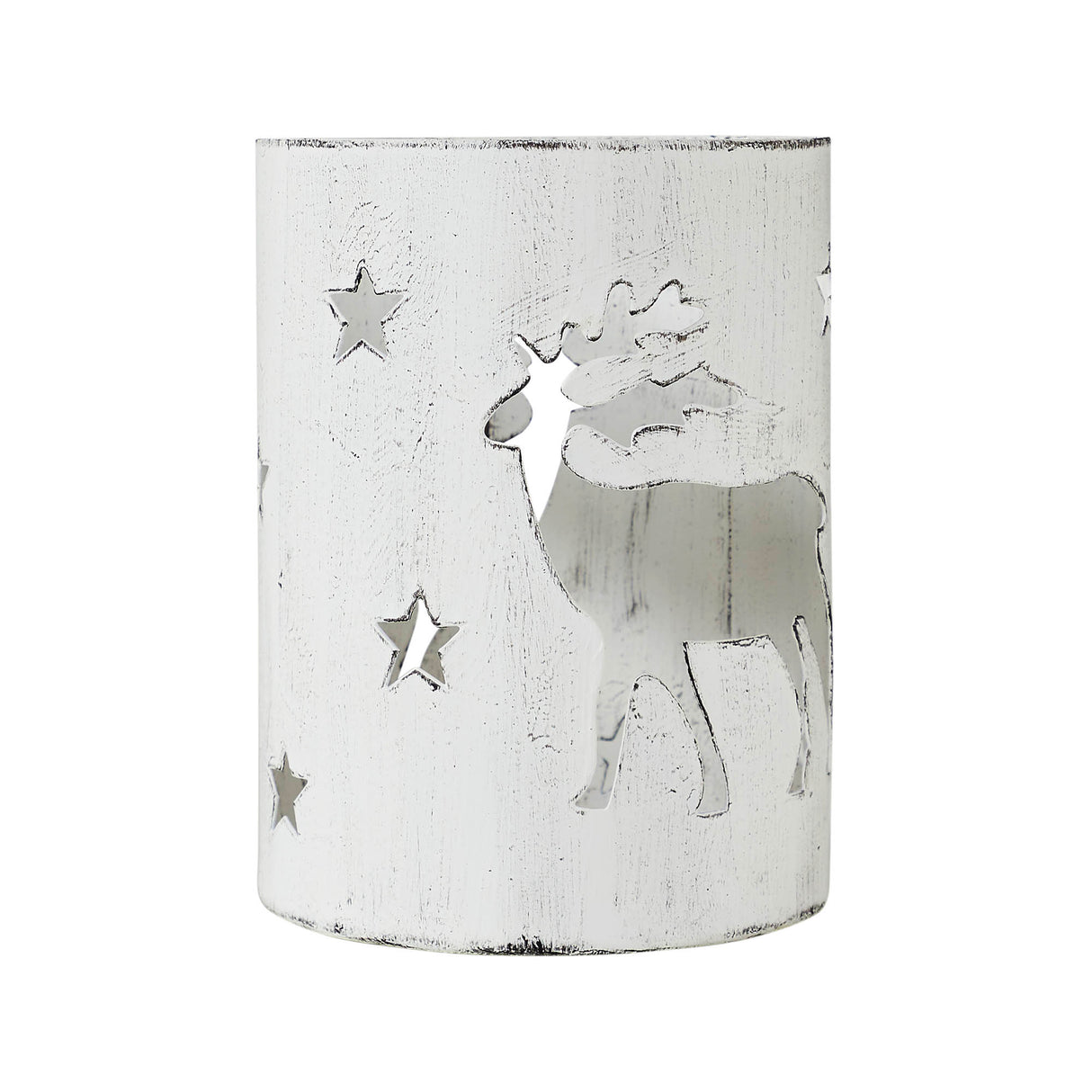 Votive Candle Holder Reindeer White 6x4.25x4.25
