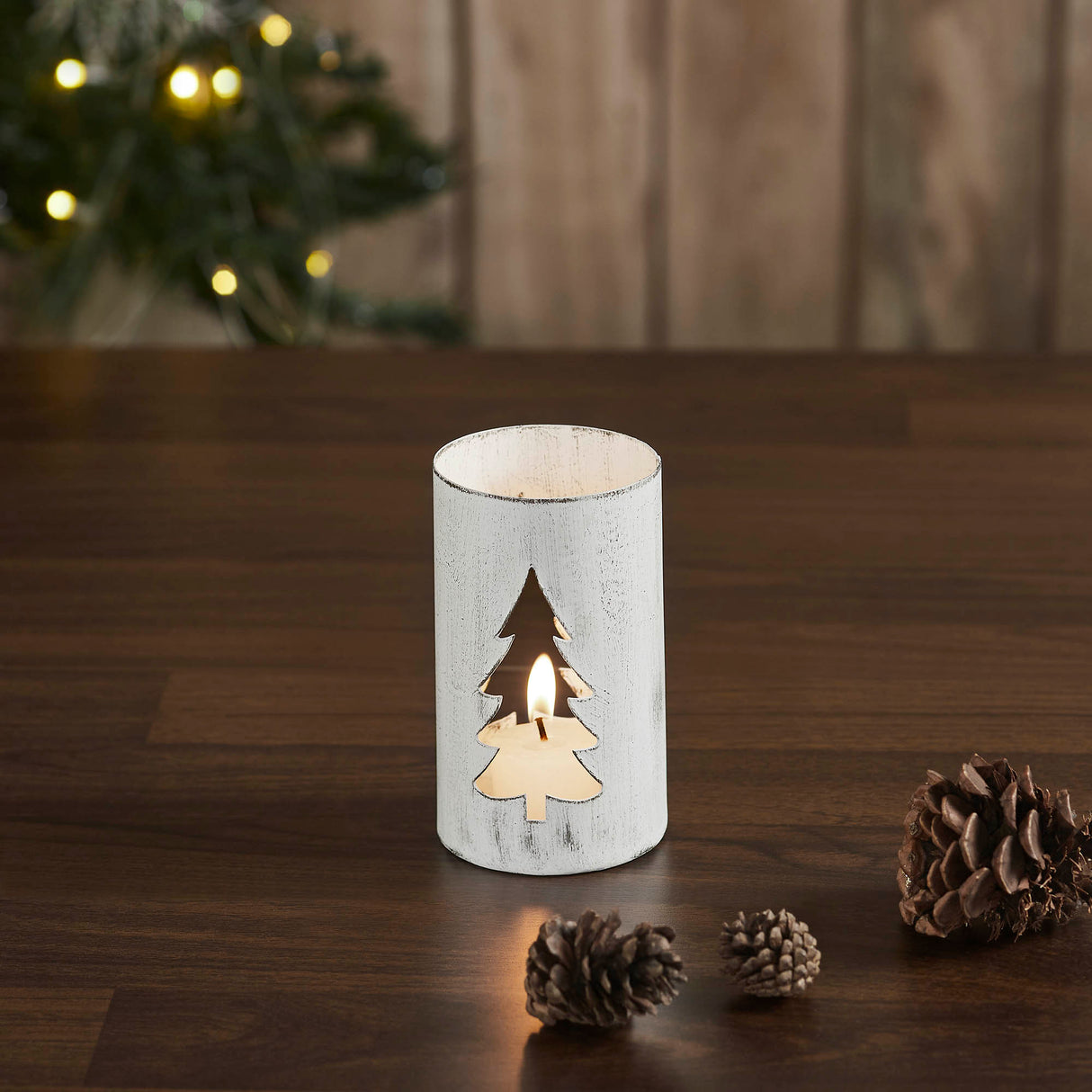 Votive Candle Holder Christmas Tree 4.25x2.75x2.75