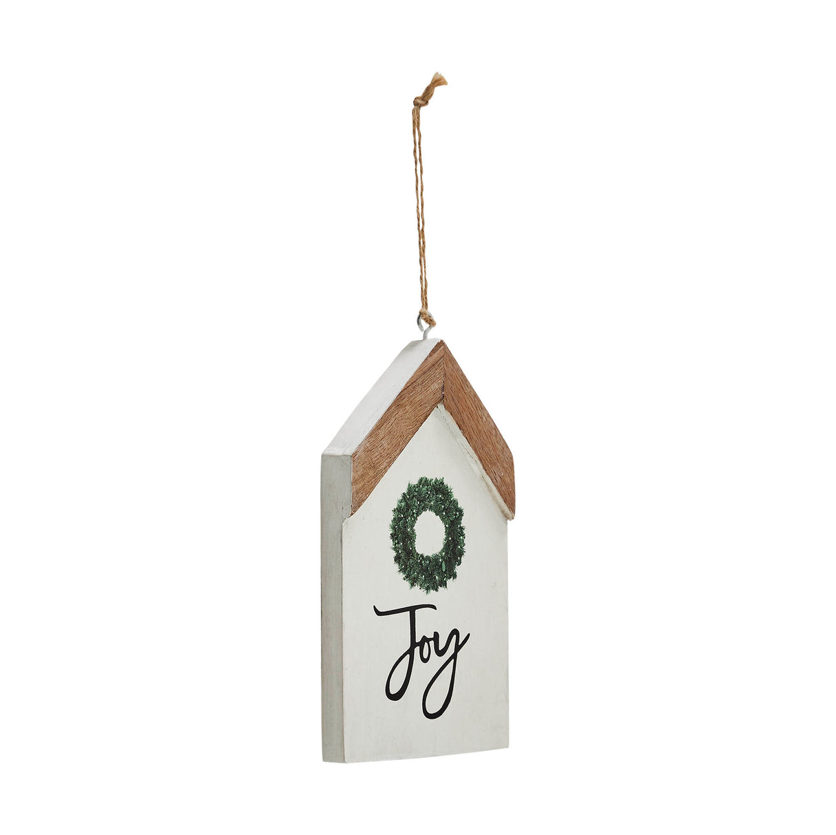 Joy Wreath Hanging Ornament 7x4x0.5