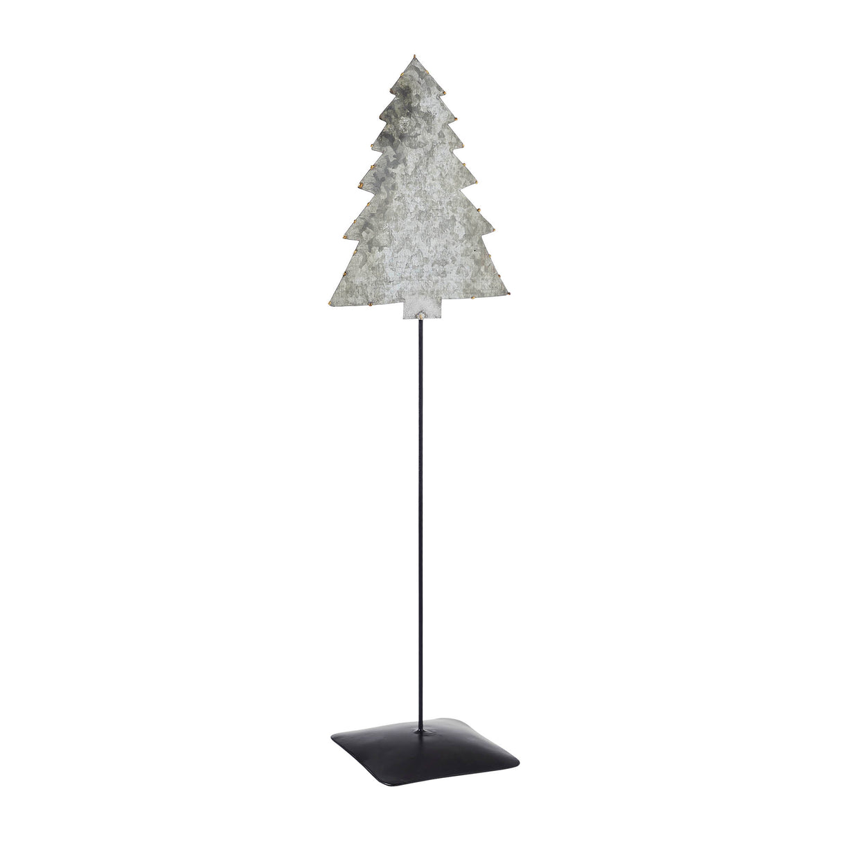 Decorative Galvanized Metal Christmas Tree With Base 16x5x3