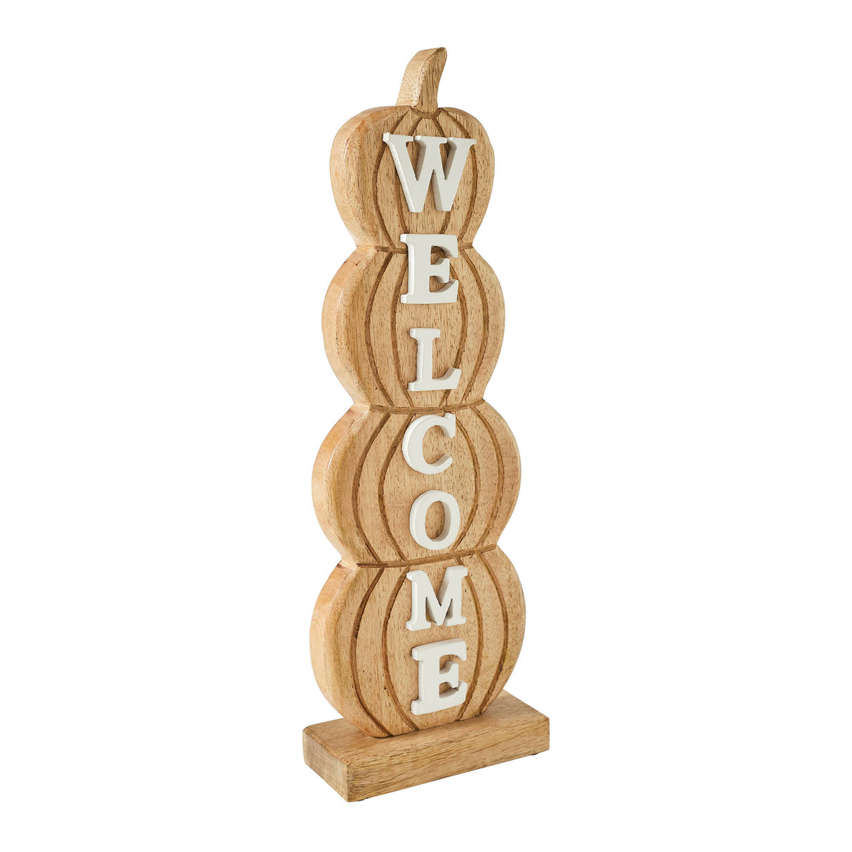 Pumpkin Stack Welcome Wooden Sign