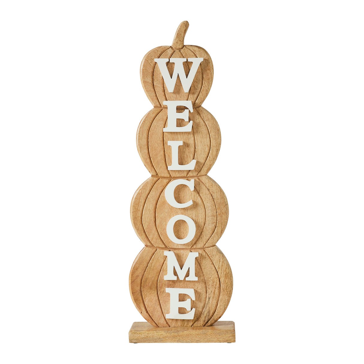 Pumpkin Stack Welcome Wooden Sign