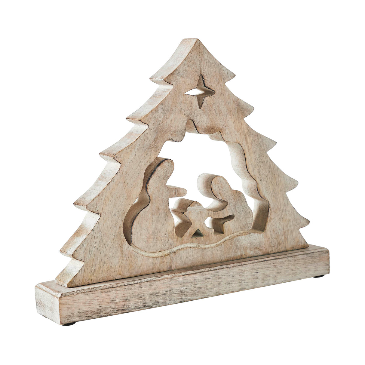 Manger Nativity Scene Wooden Figurine 11x9x2