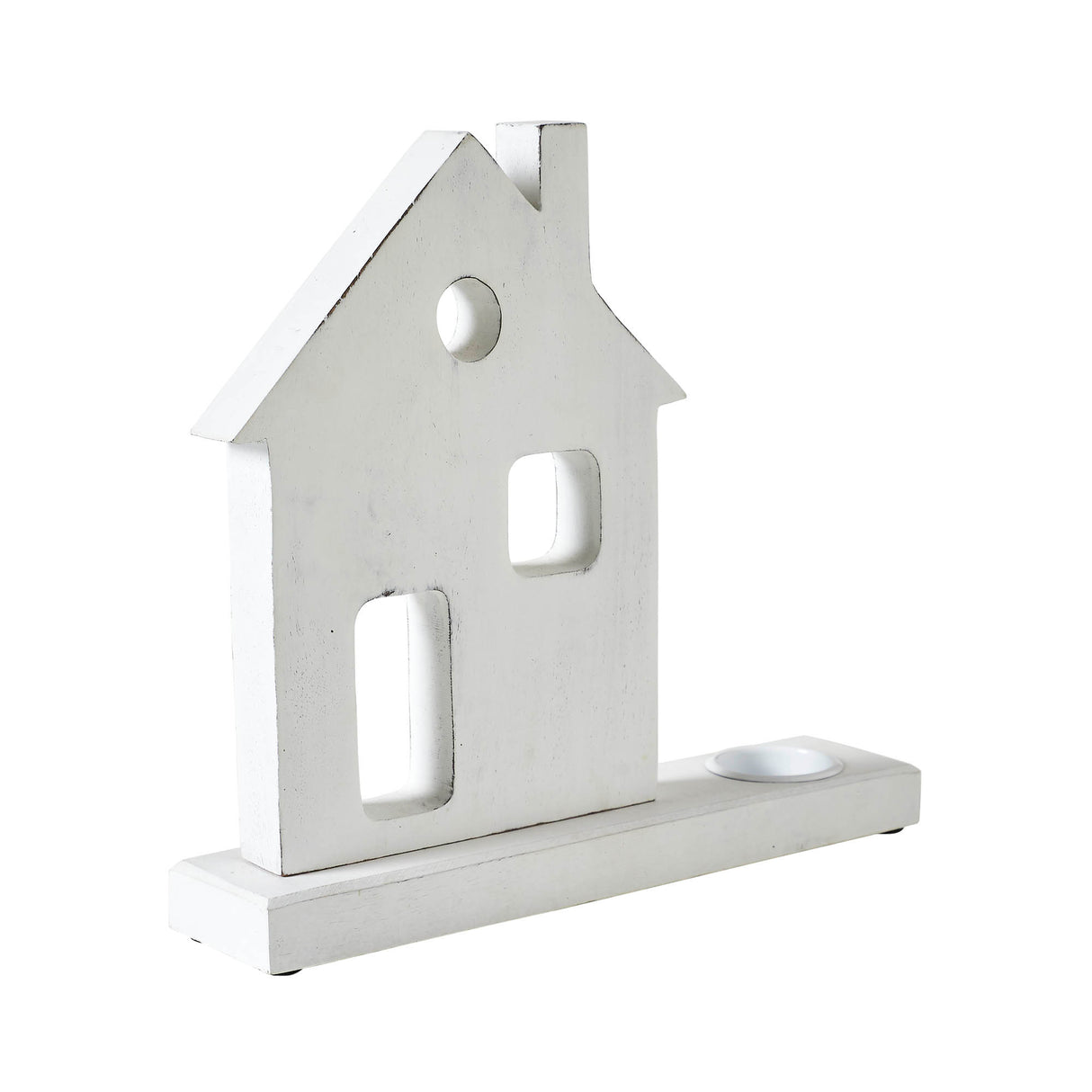Tealight Holder Village House White 11x10.25x2.5