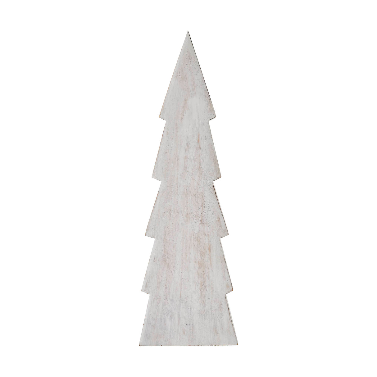 Christmas Tree Distressed White Wooden Figurine 11.5x3.5x1.5
