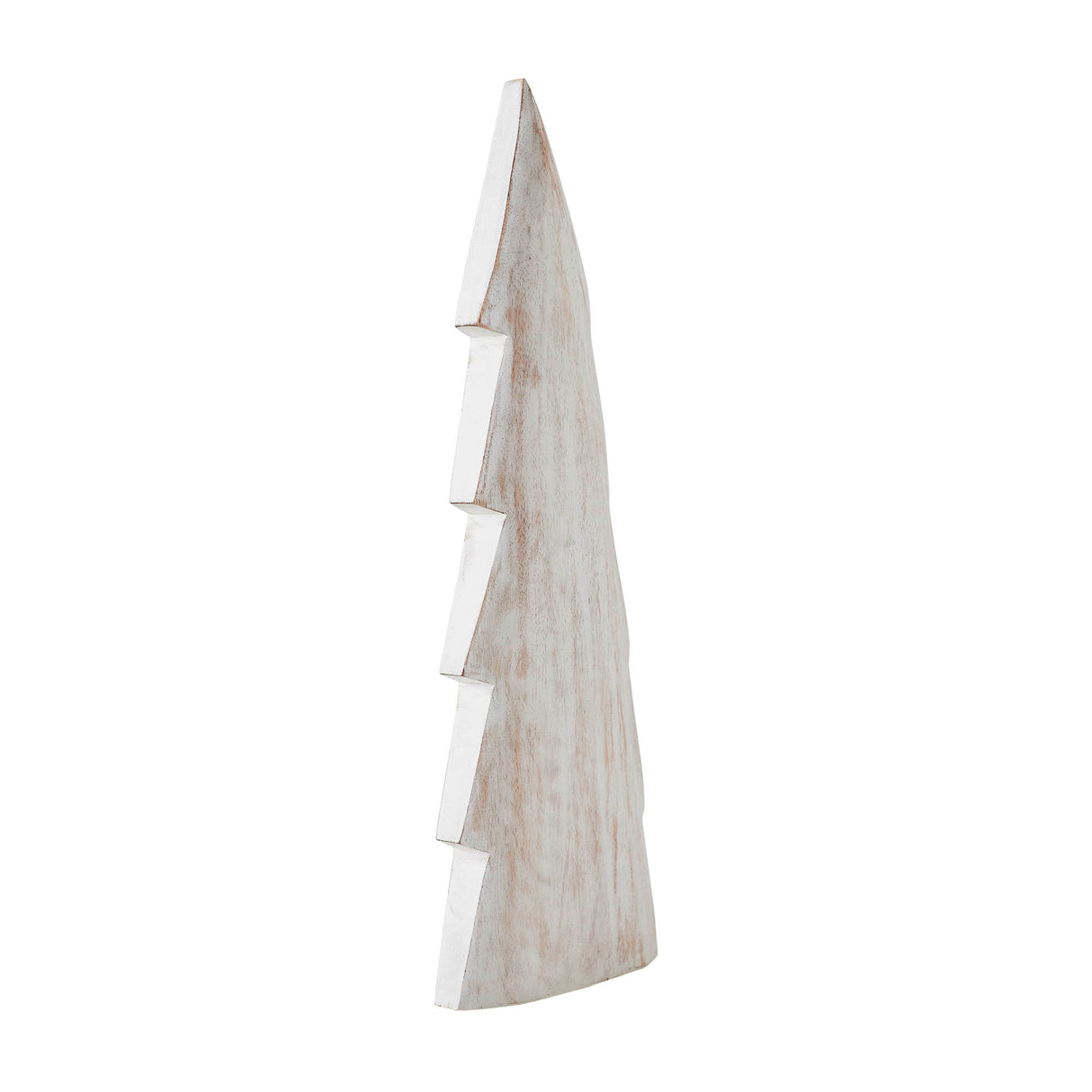 Christmas Tree Distressed White Wooden Figurine 19.5x6x1.5