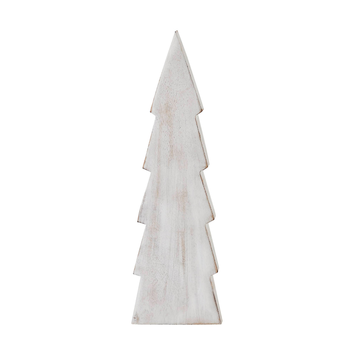 Christmas Tree Distressed White Wooden Figurine 19.5x6x1.5