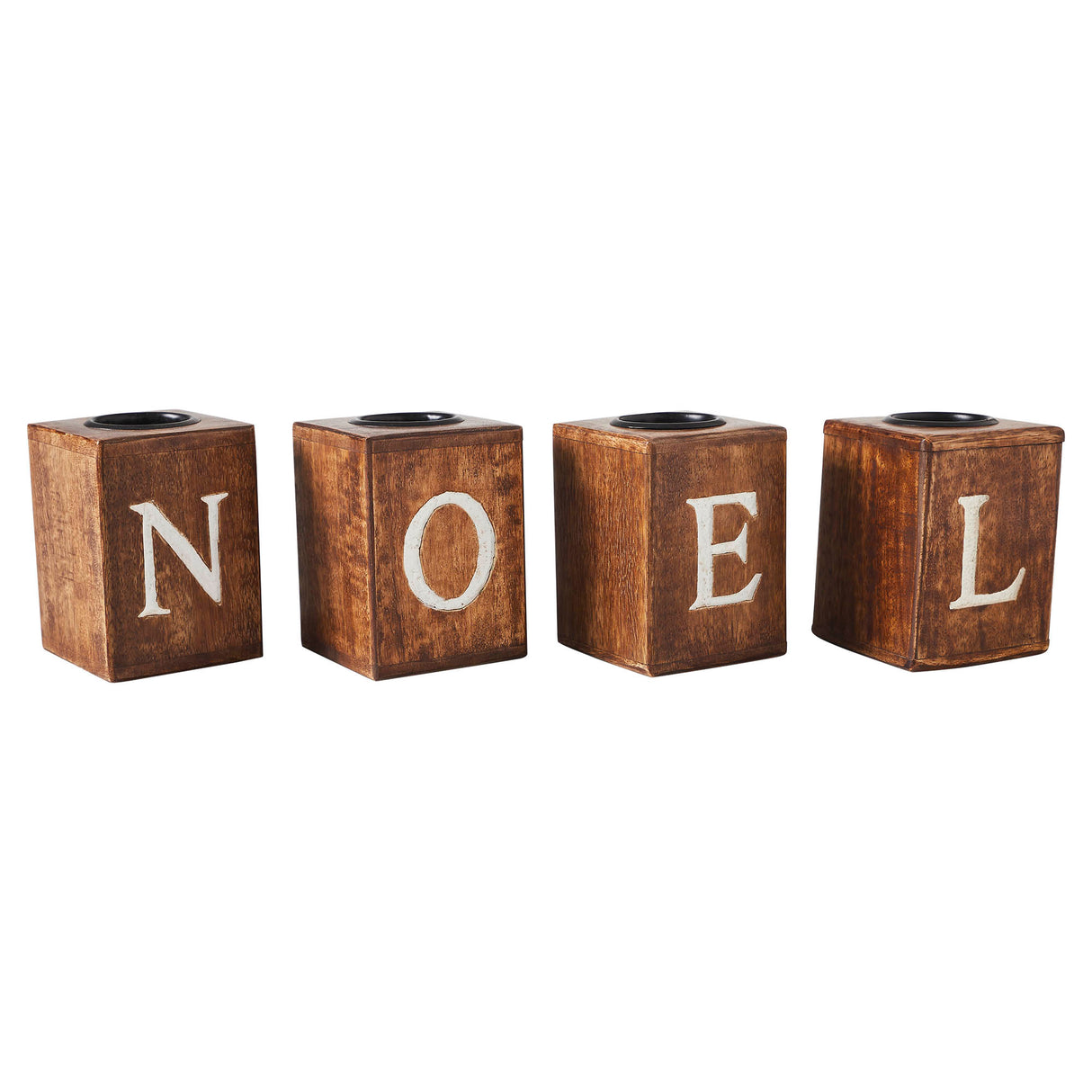 Tealight Holders NOEL Cube Set of 4 4x3x3