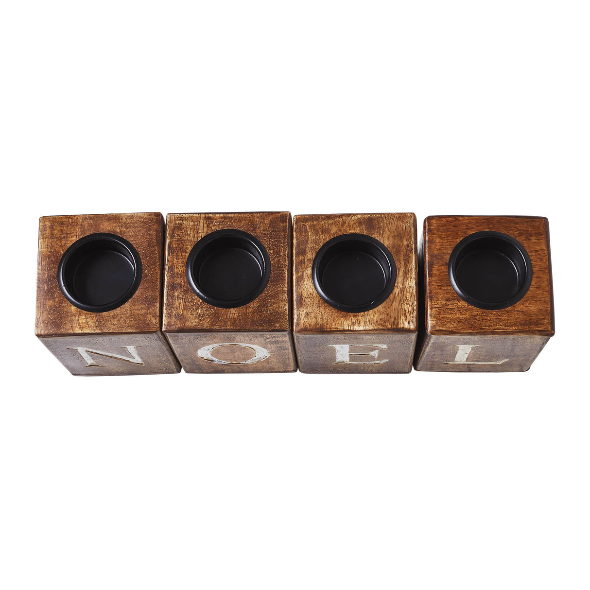 Tealight Holders NOEL Cube Set of 4 4x3x3