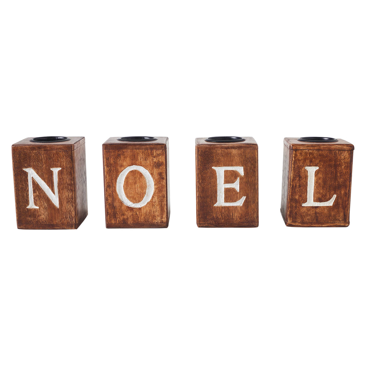 Tealight Holders NOEL Cube Set of 4 4x3x3