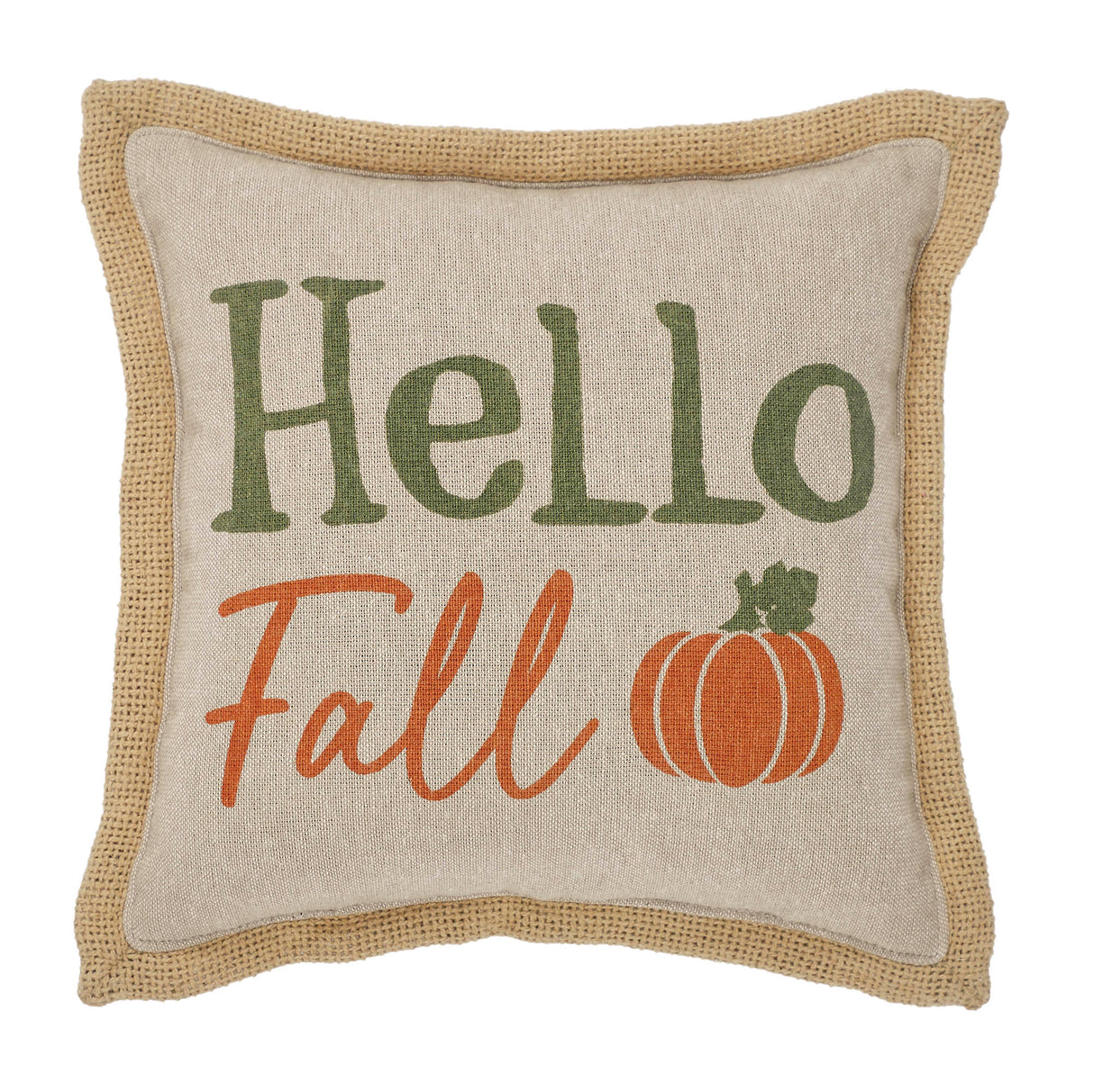Pumpkin Bounty Hello Fall Pillow 9x9