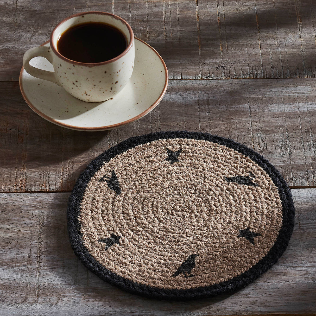 Braided Cotton Raven Harvest Stencil Trivet 8, Set of 3