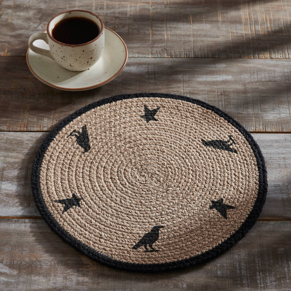 Braided Cotton Raven Harvest Stencil Trivet 12, Set of 3
