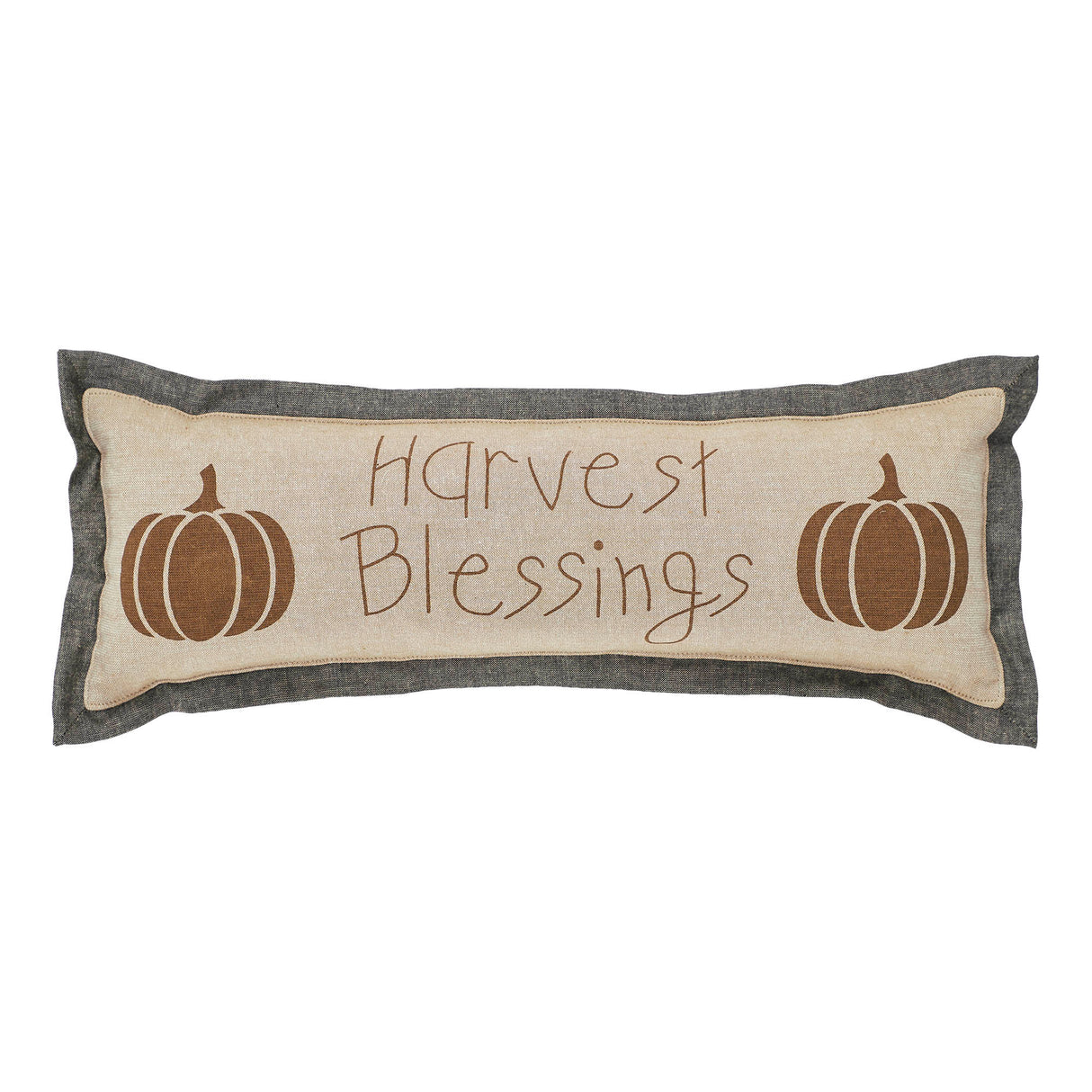 Harvest Blessings Pumpkin Pillow 5x15