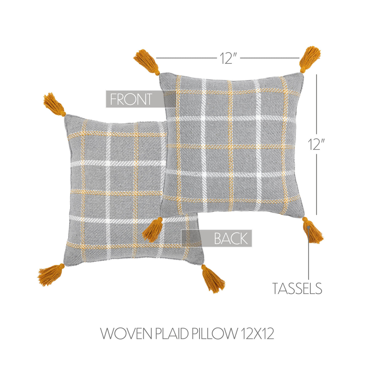 Harvest Blessings Woven Plaid Pillow