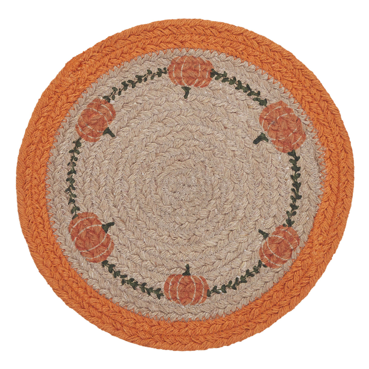 Jute Harvest Blessings Natural Stencil Pumpkin Trivet 8, Set of 3