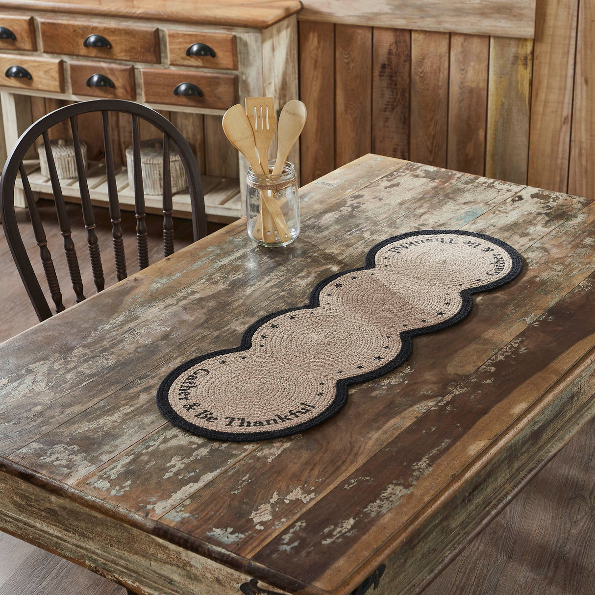 Harvest Blessings Stencil Gather & Be Thankful Runner