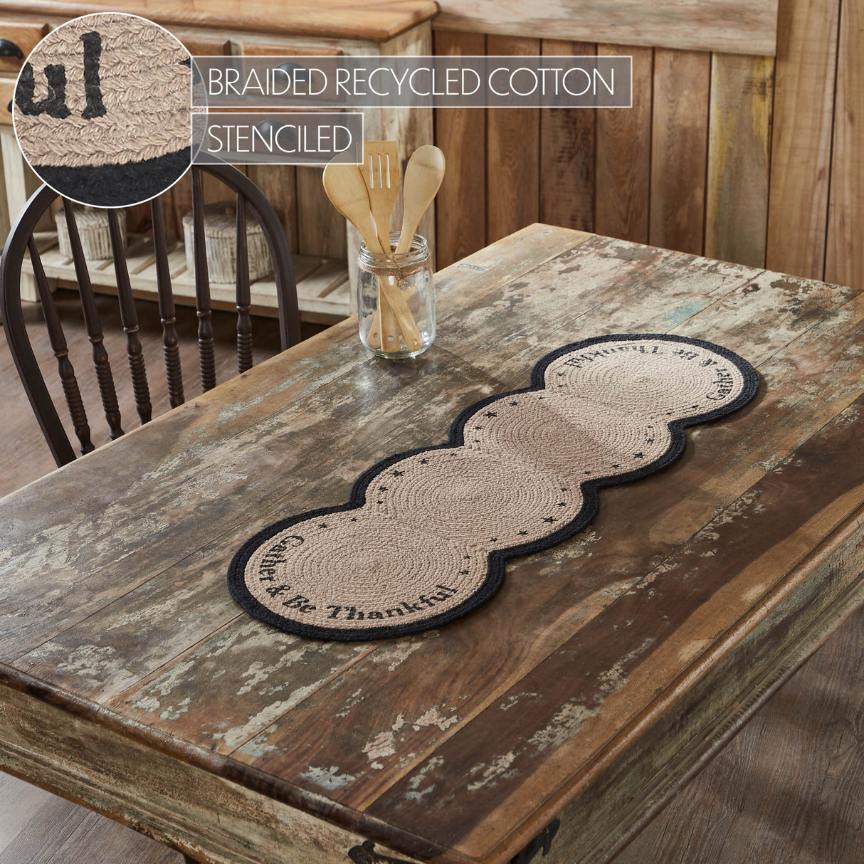 Harvest Blessings Stencil Gather & Be Thankful Runner