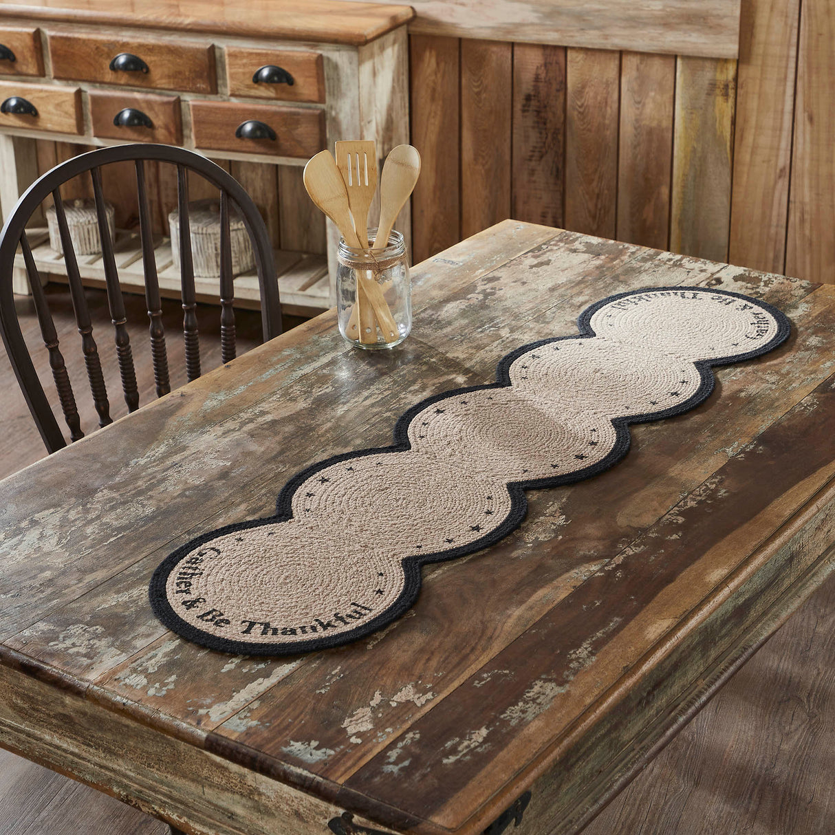 Harvest Blessings Stencil Gather & Be Thankful Runner