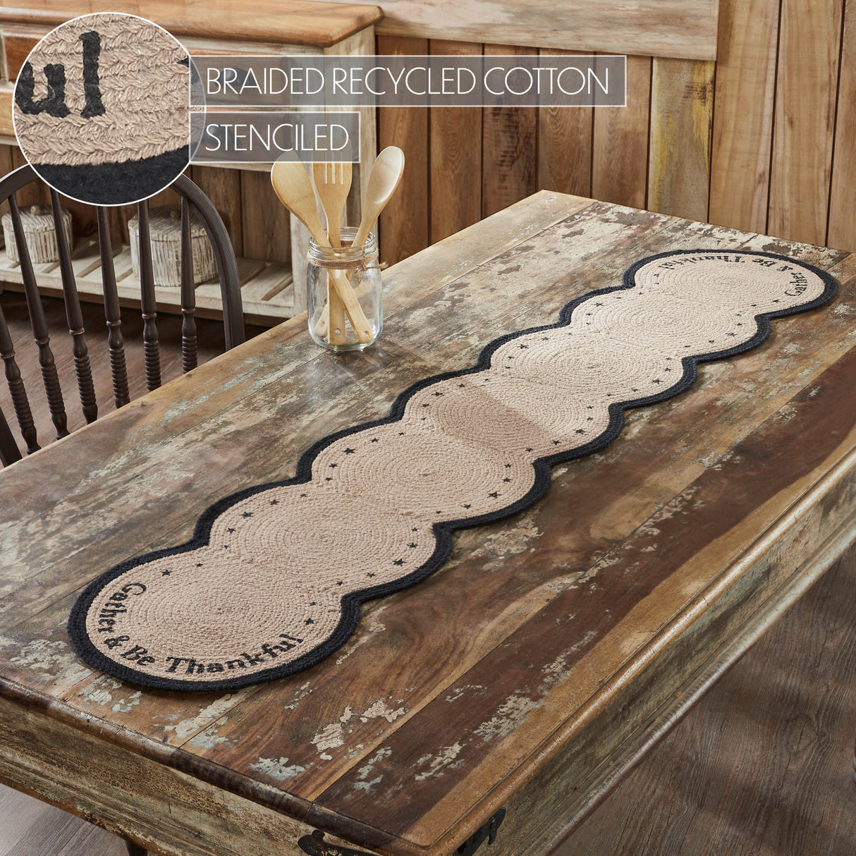 Harvest Blessings Stencil Gather & Be Thankful Runner