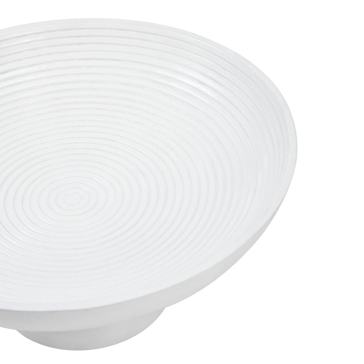 Ribbed White Wooden Bowl 12x12x5.75