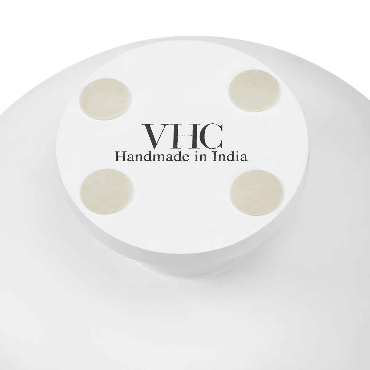 Ribbed White Wooden Bowl 12x12x5.75