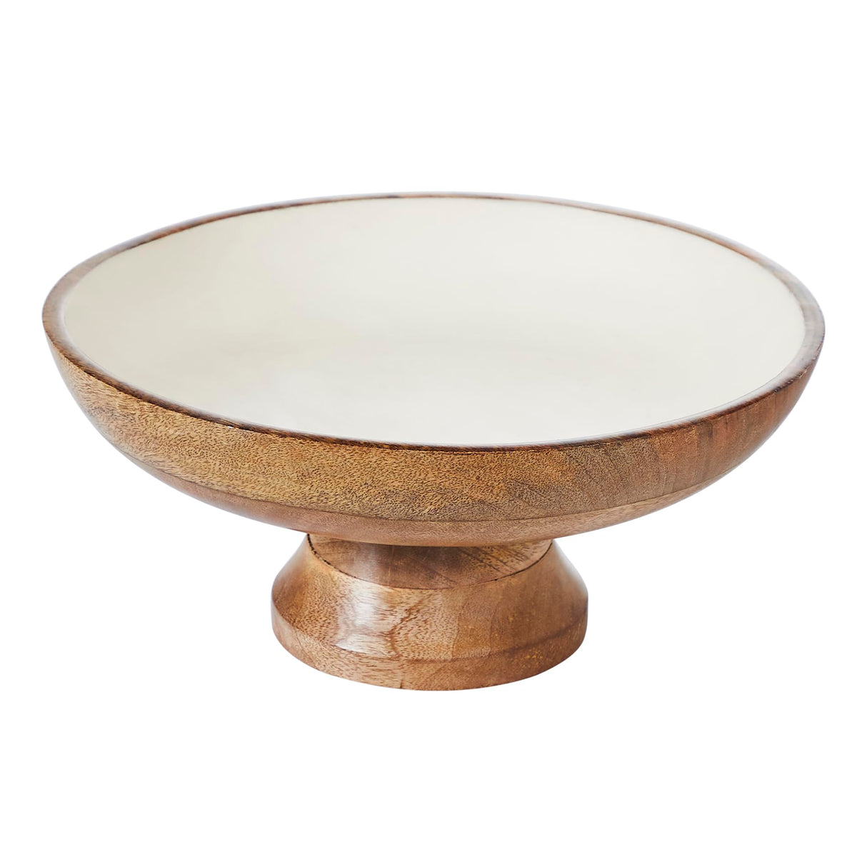 Natural with White Wooden Bowl 12x12x5.75