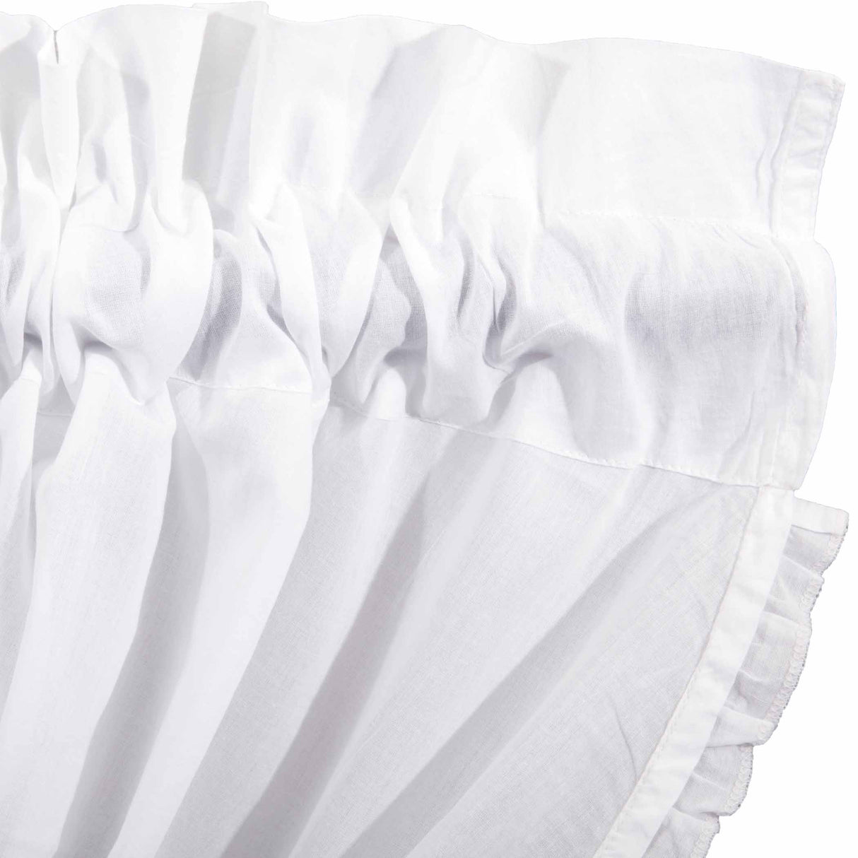 White Ruffled Sheer Balloon Valance 15x60