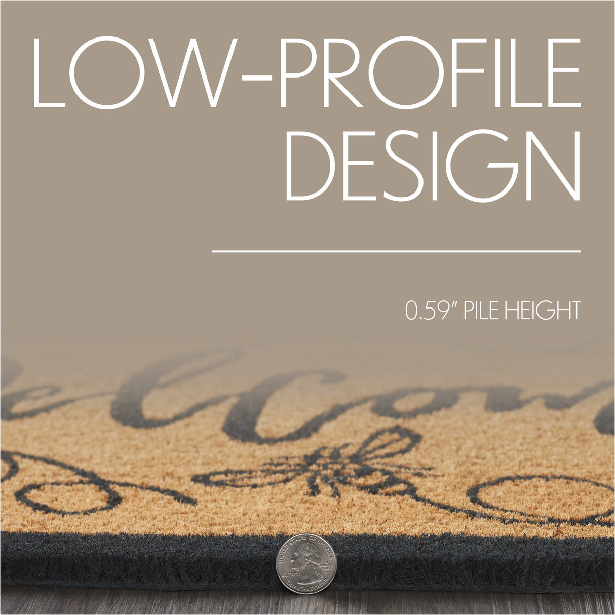 Buzzy Bees Coir Welcome Rug Rect 20x30