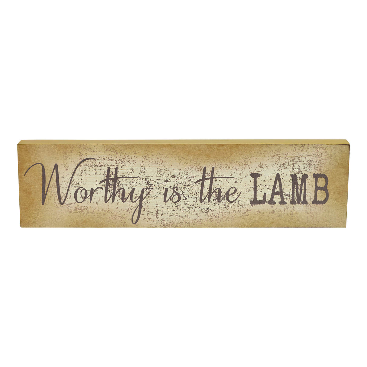 Celebrate Grace Worthy Is The Lamb MDF Wall Sign 4x15x1