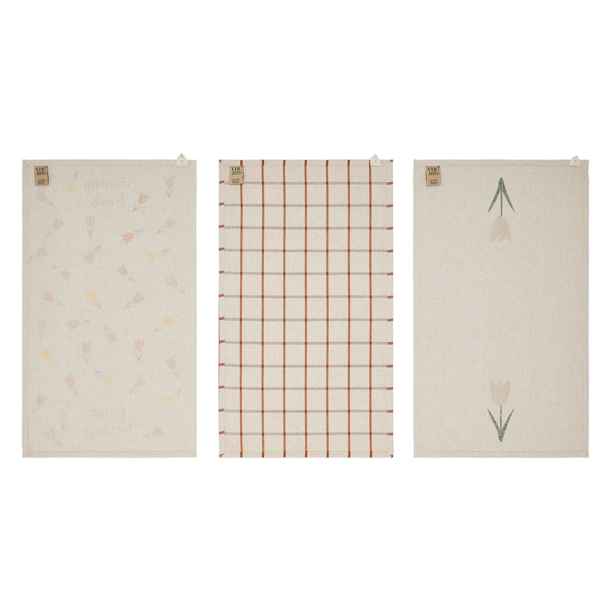 Spring In Bloom Spring Blessings & Tulips Tea Towel Set of 3 16x28