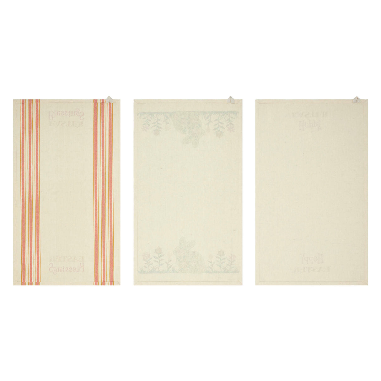 Bunny Hop Floral Bunny & Easter Tea Towel Set of 3 16x28