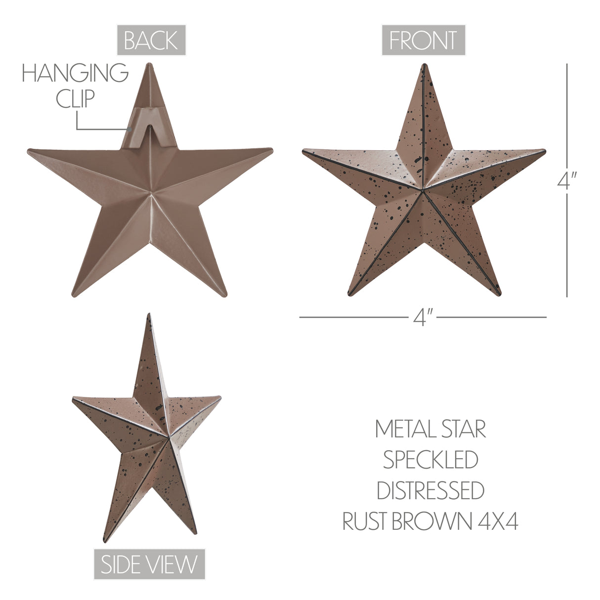 Metal Star Speckled Distressed