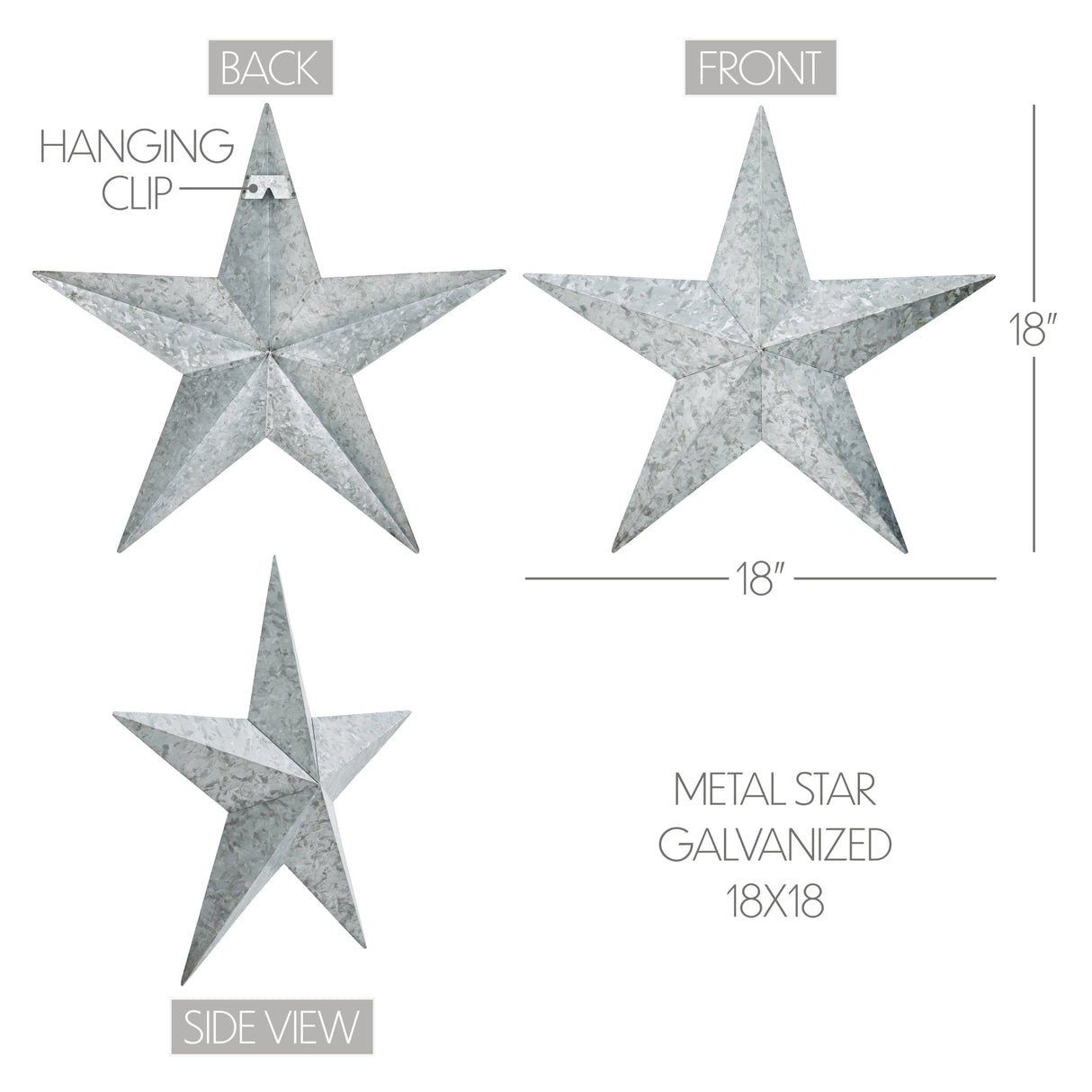 Metal Star Galvanized Metal Gray
