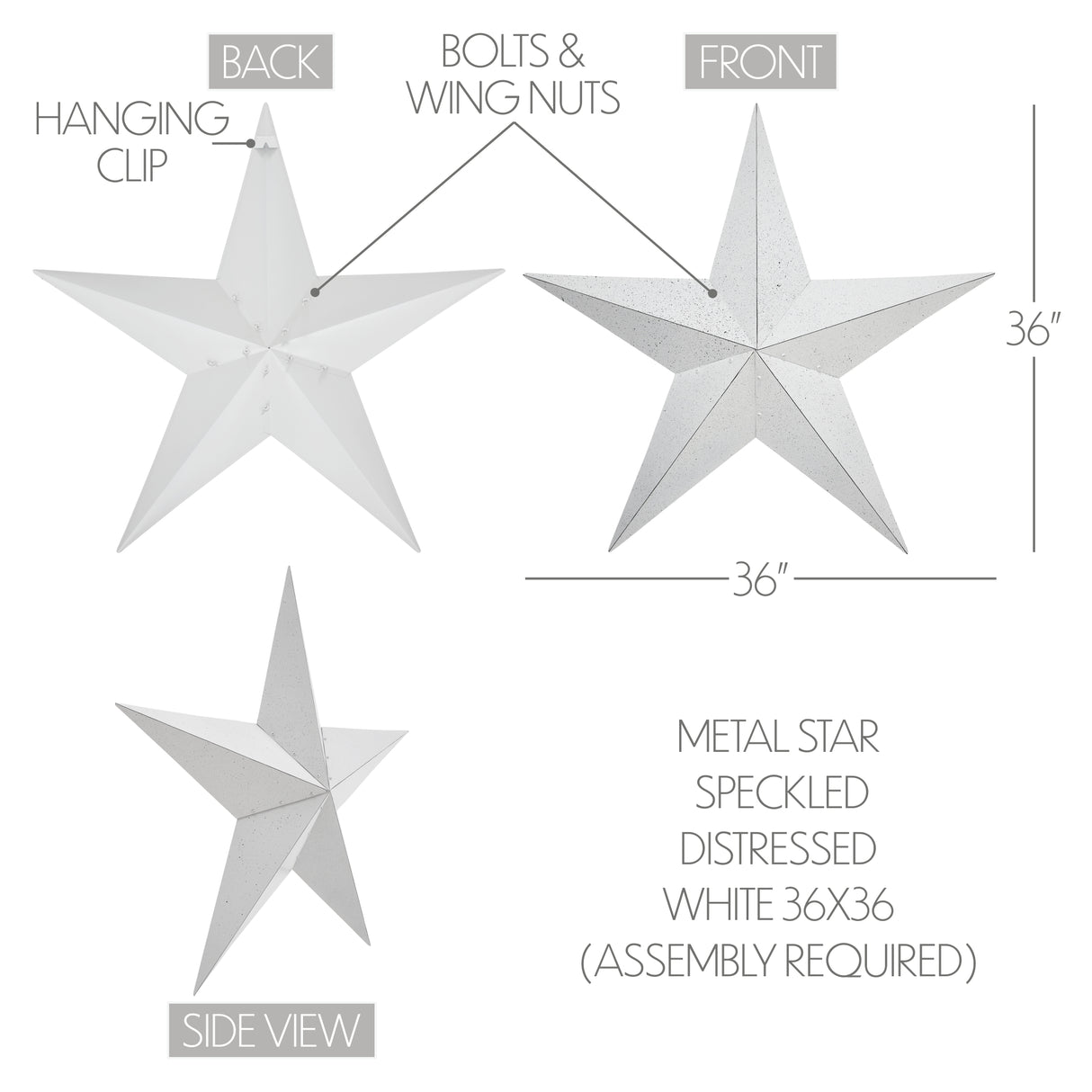Metal Star Speckled Distressed
