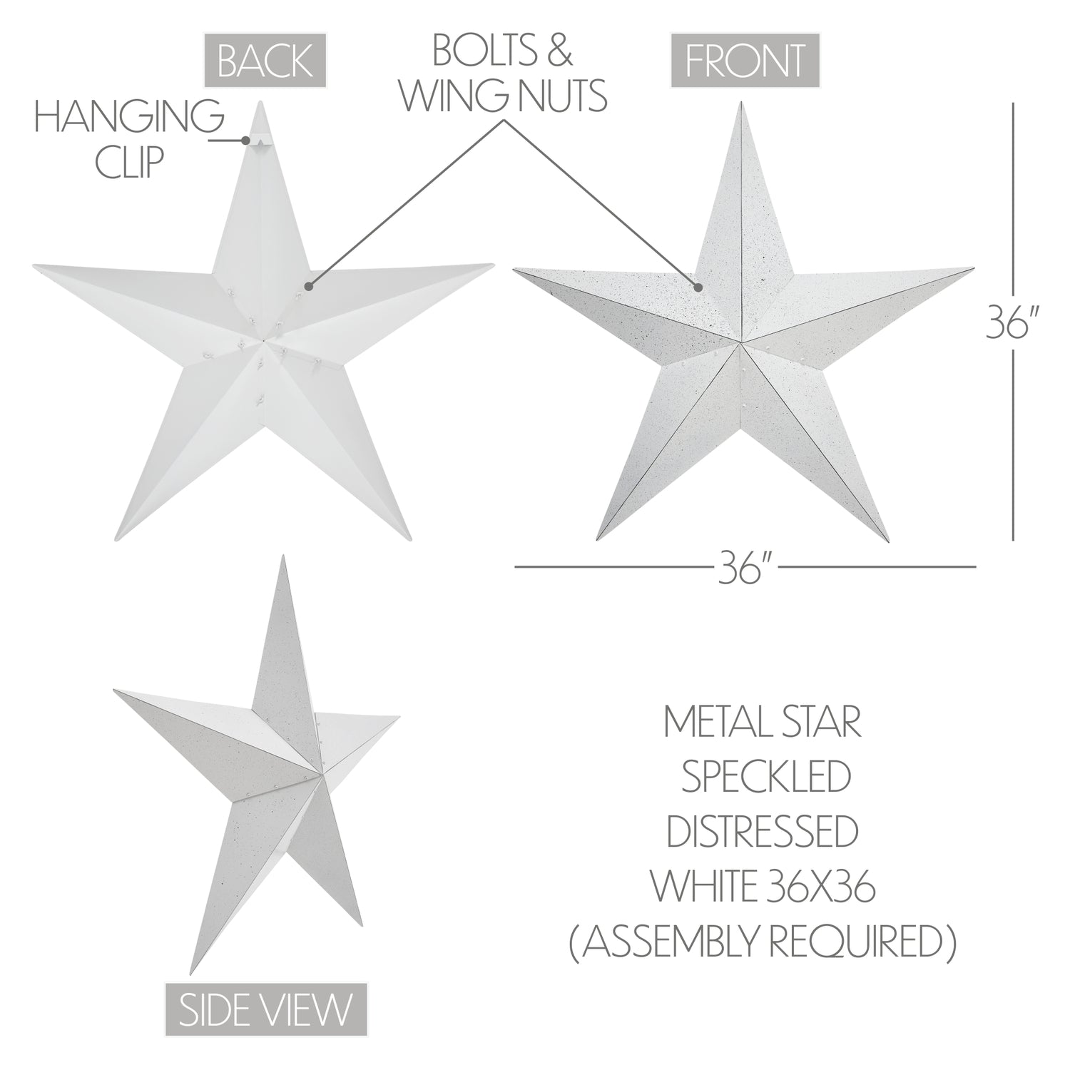 Metal Star Speckled Distressed