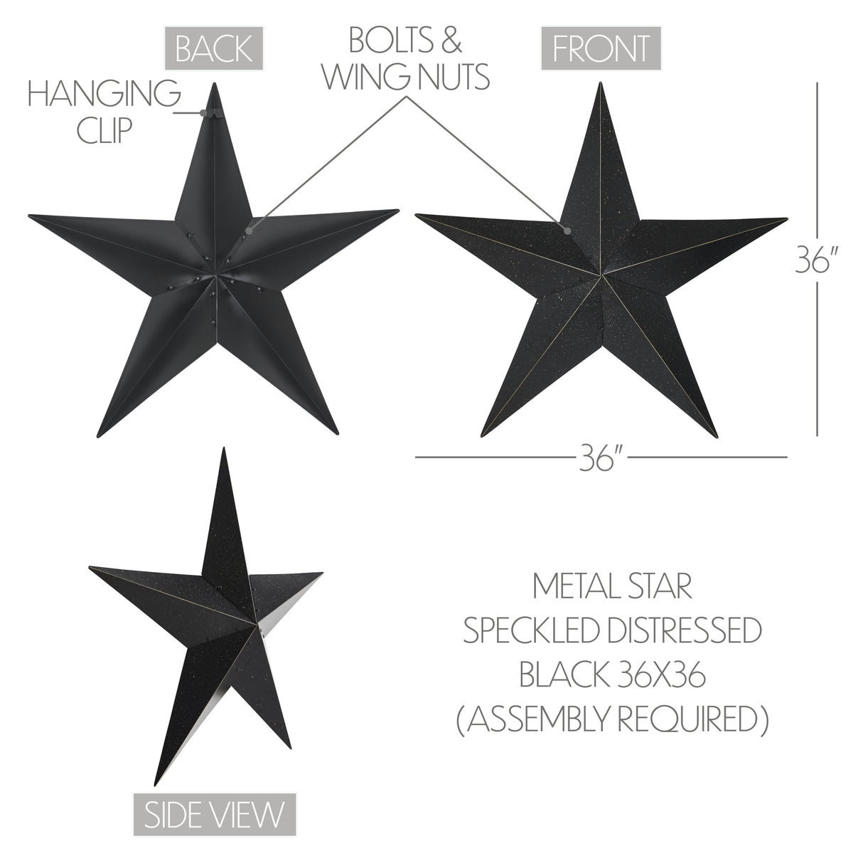 Metal Star Speckled Distressed
