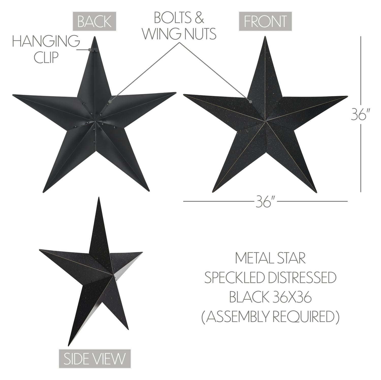 Metal Star Speckled Distressed