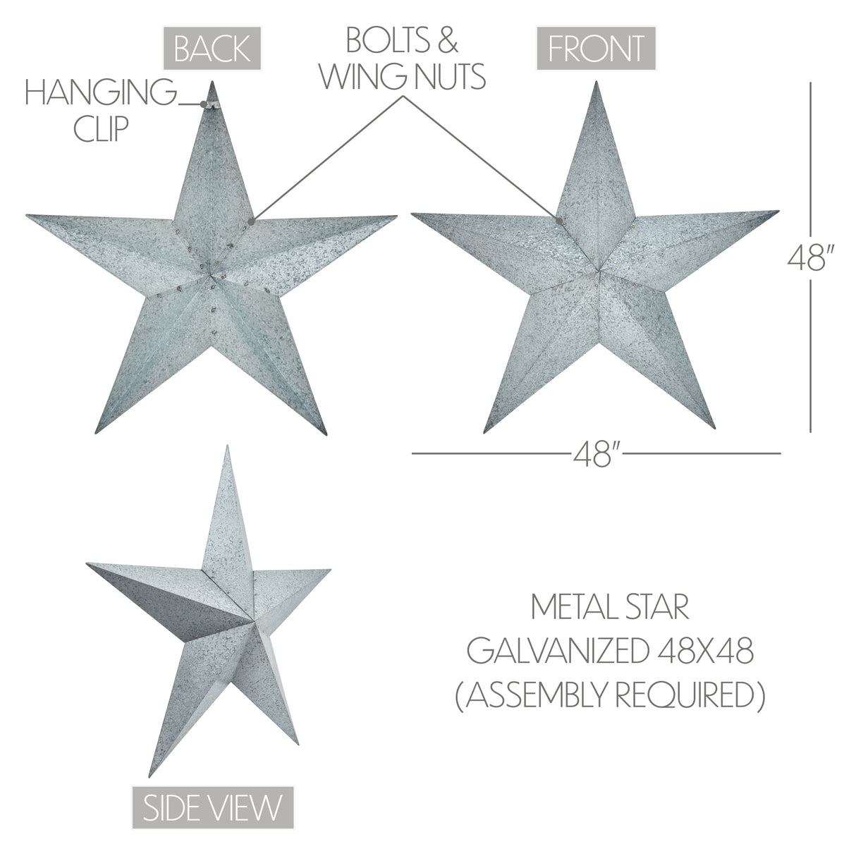 Metal Star Galvanized Metal Gray